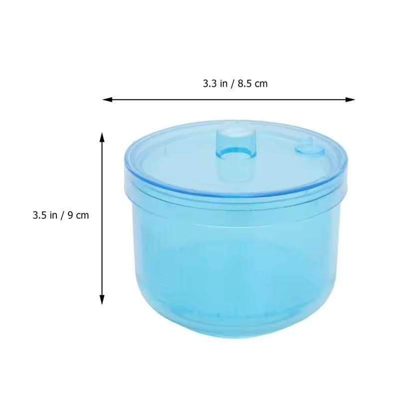 Colorful Plastic Autoclavable Holder Round Cleaner Soaking Box with Cover Filter (Blue)