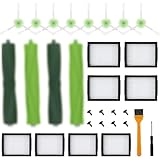 Katerelis 18 Pack Compatible with E/i/j Series Replacement Parts, E5 E6 E7 i2 i3 i3+i4 i4+ i6 i6+ i7 i7+ i8 i8+/Plus, 2 sets of multi-surface rubber roller brush 8 filters 8 side brushes