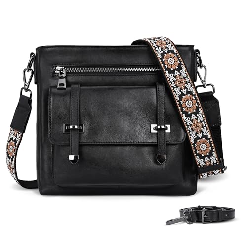 Image of Iswee Soft Leather Crossbody Bags for Women Shoulder Handbags Multi Pockets