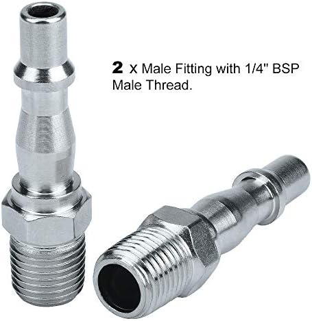 Drado 1/4" BSP Air Line Hose Compressor Fitting Couplings Connector Male Female and Male Fittings for 6, 8 & 10mm Hose