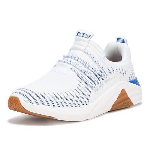 Skechers Men's A Linear 2.0-Holtz Sneaker, White/Blue, 12