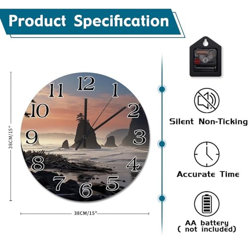 Horloge murale de ferme 38 cm pendule moderne sur pile - 7
