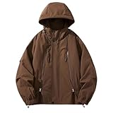 Mens Windbreaker Jackets Hooded Lightweight Casual Waterproof Rain Jackets Outdoor Raincoat Fashion Fall Shell Jacket