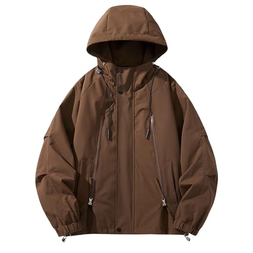 Mens Windbreaker Jackets Hooded Lightweight Casual Waterproof Rain Jackets Outdoor Raincoat Fashion Fall Shell Jacket