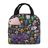 umerwasv Lunch Bag Portable Waterproof Insulated Neoprene Lunch Bag with Front Pocket For Work, Travel, Camping Picnic