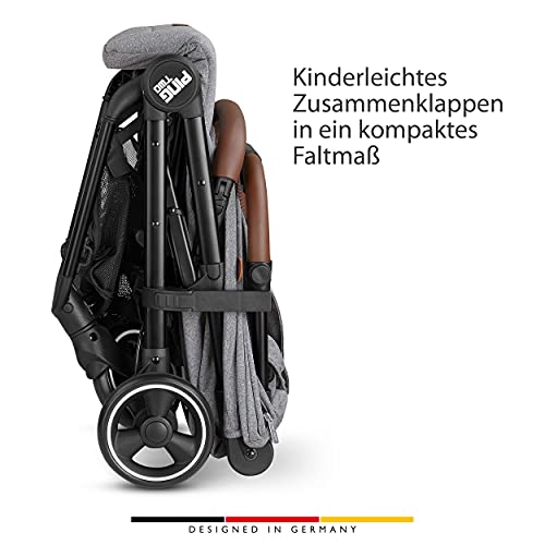 ABC Design Reisebuggy Ping Two – Sportwagen ideal für den Urlaub – Liegeposition – kompaktes Faltmaß mit Transportsicherung – Gesamtbelastung 27 kg - Farbe: tin