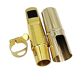 Eastern Music metal Alto Saxophone Mouthpiece with cap & ligatures, Brass metal Eb alto saxophone mouthpiece (7)
