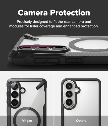 Image of Ringke Fusion-X for Samsung Galaxy S26 Plus Case Back Cover [Compatible with MagSafe] [Heavy Duty X-Frame] Rugged Shockproof Bumper Protective with Non-Slip Side Grip - Magnetic Black