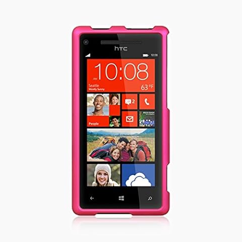 Luxmo CRHTC8XHP Unique Durable Rubberized Crystal Case for HTC One 8X - Retail Packaging - Hot Pink Cover
