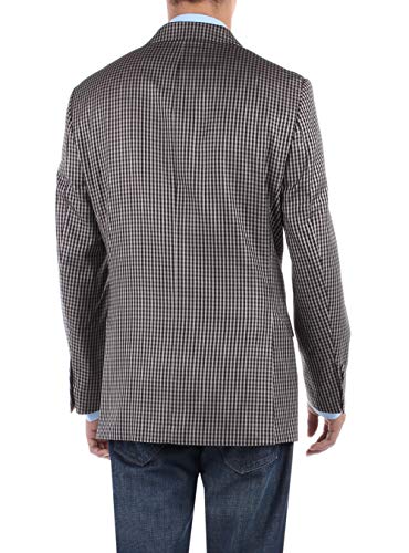 DTI BB Signature Men's 2 Button Micro Check Suit Jacket Modern Fit Blazer Coat2