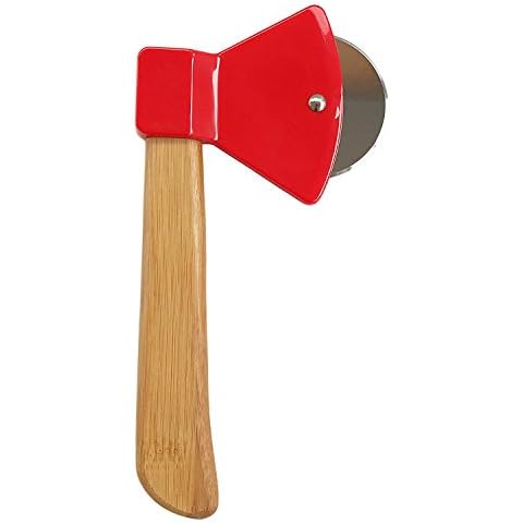 Axe Pizza Cutter with Bamboo Handle and Sharp Rotating Blade - Thacher's Nook Cover