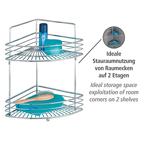 Etagère d'angle murale Milano WENKO à 2 niveaux chromé pour optimiser votre douche - 5
