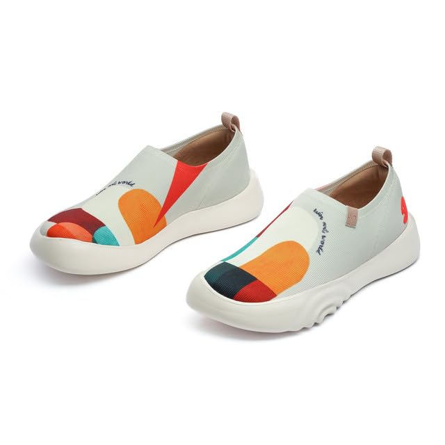 Image of UIN Shoes for Women Slip On Sneakers Comfortable Lightweight Barefoot Travel Art Painted Casual Loafers