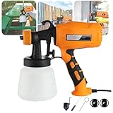 Farbsprühgerät, 550 W Elektrisches Sprühgerät, Farbspritzpistole Mit 2 Düsen, 3 Sprühmodi, 1,7 M Kabellänge, Leicht Zu Reinigen, Zum Streichen Von Decken, Wänden, Zauntoren,Orange