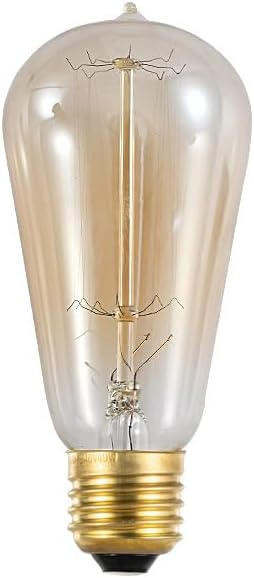 Miniatura 3 de ST58 Bombillas antiguas vintage de 25 W, base E26, 120 voltios, bombillas Edison regulables, vidrio ámbar, blanco cálido 2200 K (paquete de 2)