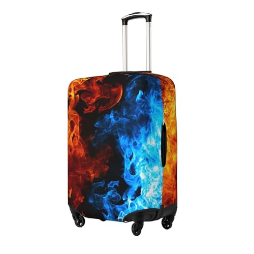 Red blue abstract fire black Elastic Travel Luggage Cover Travel Suitcase Cover for Trunk Case 19''-32'' Luggage Protective Cover2