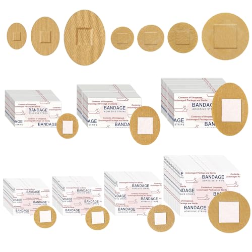 140 Piezas Tiritas Redondas Pequeñas Tiritas Redondas Y Ovaladas 7 Tamaños Tejido Flexible Transpirable Agradable a La Piel Para Rostro Nariz Manos Y Cortes Pequeños