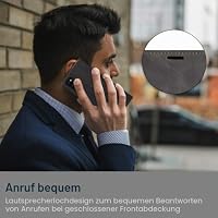 WJXEXRS Handyhülle für Samsung Galaxy A41 Hülle, Premium Klapphülle Leder Schutzhülle Klappbar mit Kartenfach Ständer Magnet Handytasche Standfunktion Flip Case Lederhülle Samsung Galaxy A41-Schwarz – Ansicht 7