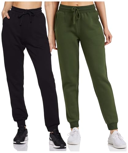 Image of Amazon Brand - Symbol Women's Jogger Track Pants | Ankle Length | Regular Fit | Fleece (Available in Plus Sizes)