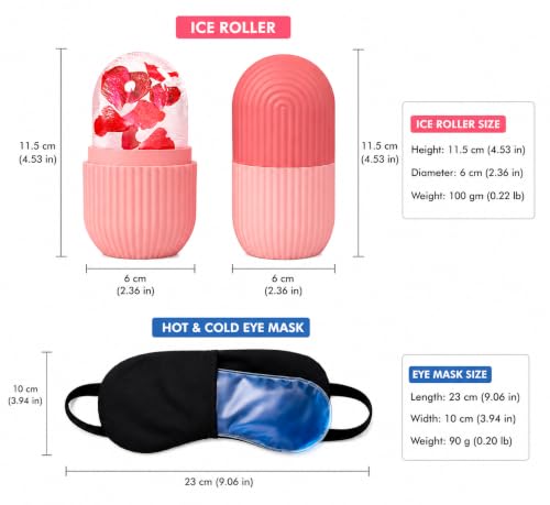 Image of Cooling Gel Eye Masks for Dark Circles, Ice Roller for Face & Body, Skin Tightening, Dry Eyes & Face Glow, Eye Masks Black, Ice Roller Multicolour - Eye Mask, Ice Roller