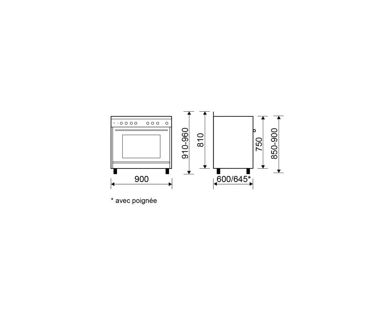 Piano De Cuisson Mixte 104l 5 Feux Inox - GE960CBIX2