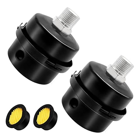 Tnuocke 2pcs 3/8" Thread Air Compressor Silencer,Air Compressor Intake Filter Sound Muffler Accessories 16mm for generators,blowers, exhaust ports H-067-3/8 Cover