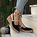 Wedge Heels Women's Closed Toe Platform Sandals Slingback Mid Low Heel Summer Dressy Shoes Black