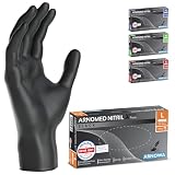 ARNOMED Gants nitrile taille L, gant noir, 2000 pièces/boîte, gants jetable sans accélérateur, non poudrés, sans latex, gants en caoutchouc hypoallergénique, gants en S, M, L, XL