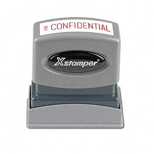 SHACHIHATA INC Confidential Ink Stamp, 1/2 x 1-5/8 Inches, Red Ink (XST1130)