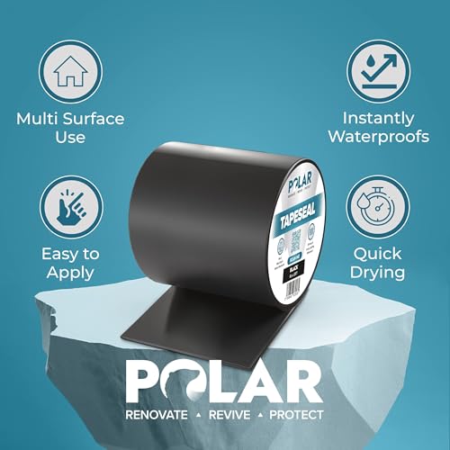 Polar Specialist Coatings Premium Black Waterproof Tapeseal Sealant Repair Tape 4" x 5ft