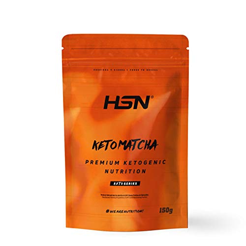 Keto Matcha Latte de HSN | Té Verde Matcha + Aceite MCT de Coco | Especial Dieta Keto | Vegano, Sin Gluten, Sin Lactosa, Sin Leche | Sabor Natural edulcorado con Stevia, 150 gr