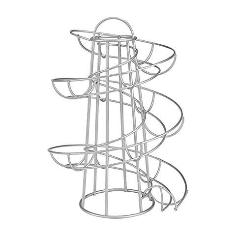 MERRYSTAR Spiral Design Egg Skelter Dispenser Rack Storage Display Rack, Metal Storage Display Rack, Upgrade Sturdy Base Egg Basket, Chicken Egg Storage Organizer Display for Kitchen Countertop Cover