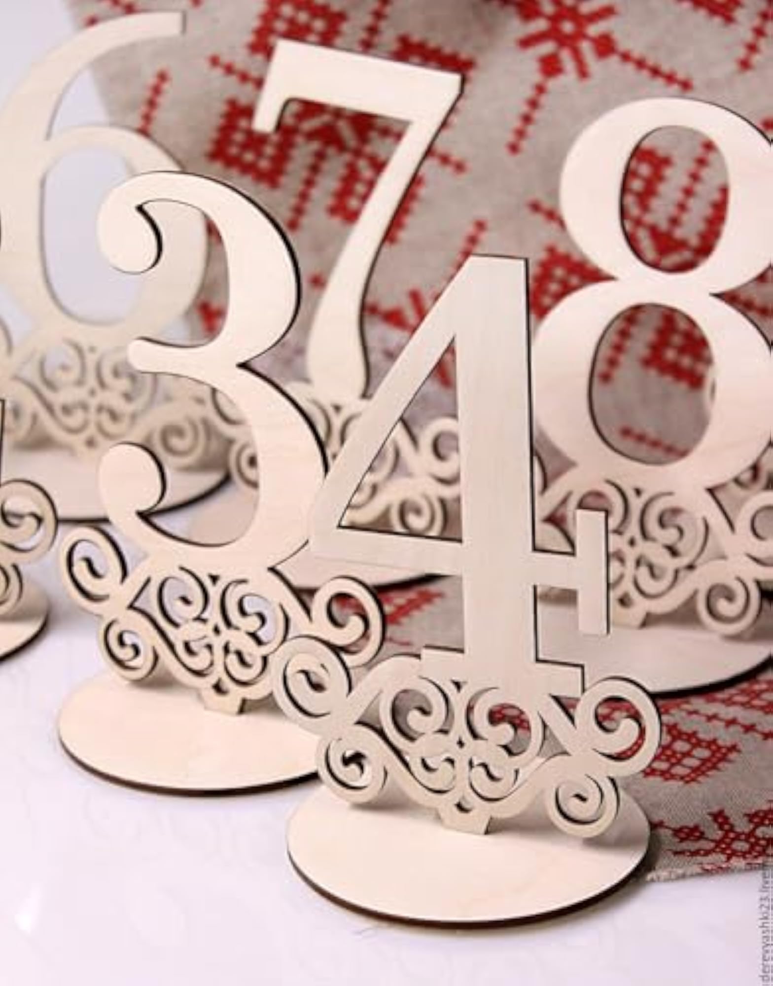 Wooden Table Numbers 1-9 for Decoration, 5.11 Inch