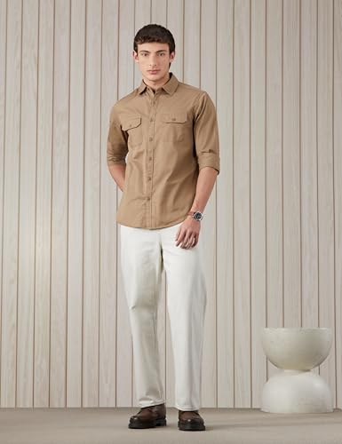 Image of Amazon Brand - Symbol Men Cotton Casual Shirt | Twill | Full Sleeve | Regular Fit (Available in Plus Sizes)
