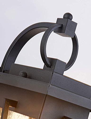 Eeru Waterproof Outdoor Wall Sconces Light Fixtures Exterior Wall Lantern Outside House Lamps Black Metal With Clear Seeded Glass, Perfect For Exterior Porch Patio House #TOP4