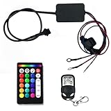Kingshowstar 18 Kinds of Color Dual Remote RGB Music Controller for Motorcycle LED Accent Strip Light with Brake Function