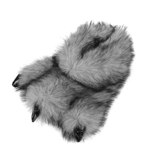 Fuzzy Faux Fur Claw Slippers Men Women Teens Animal Bear Wolf Dinosaur Paw Slippers Ankle Boots Halloween Costume Footwear Winter Thermal Padded Indoor Slip-On Slippers Shoes Foot Warmer