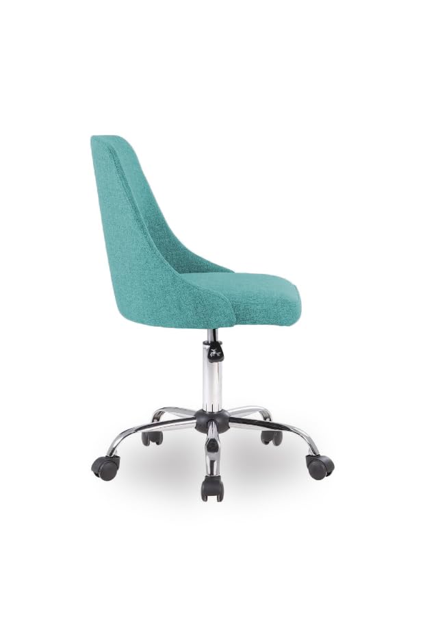 Image of Taskpro Fabric Upholstered Height-Adjustable 360 Swivel Revolving Office Study Desk Chair in Pista Color