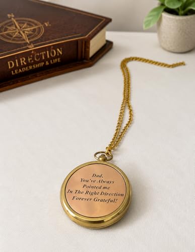 Brújula Vintage de Latón God's Path con Estuche de Cuero – Brújula de Bolsillo Inspiracional con Salmo 32:8 Grabado, Regalo para Hombre y Mujer para Senderismo y Camping Náutico miniatura 6