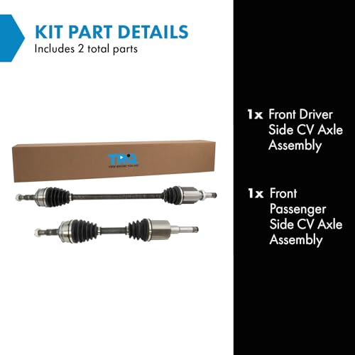 Image of TRQ Front Driver and Passenger Side CV Axle Assembly Set 2 Piece Compatible with 2013-2015 Chevrolet Cruze LT LTZ Eco Automatic Transmission 2011-2012 Cruze LS Automatic Transmission