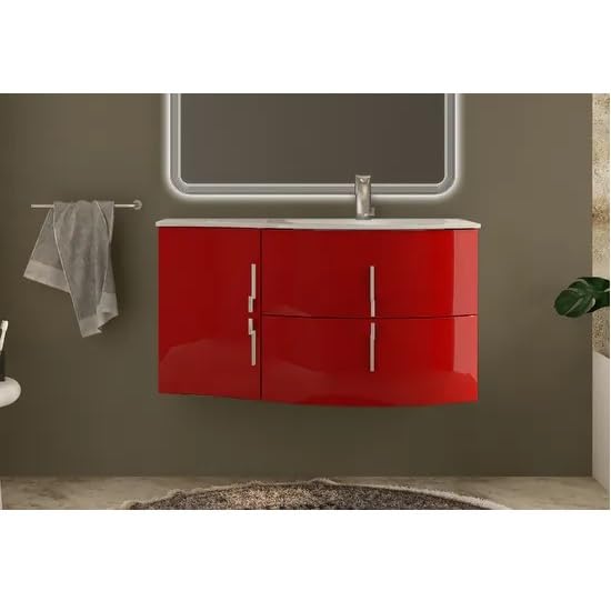 Badezimmermöbel Sting aufgehängt 104 cm in 4 Farben verfügbar Modern Einbaumöbel