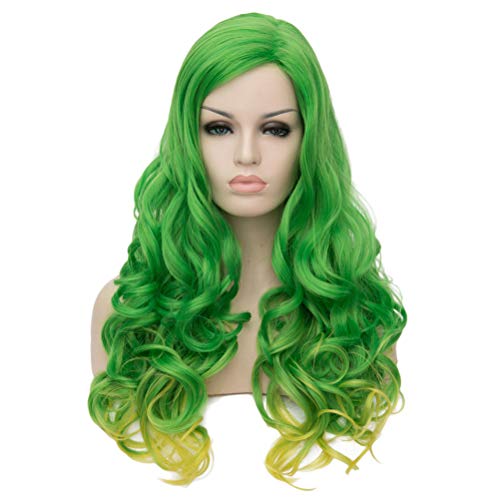 Nunubee Paixpays Gradient Ombre Long Wavy Hair Full Wig Cosplay Party Costume Wigs