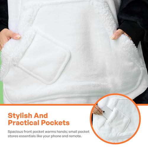 Image of Giggling Getup Wearable Blanket Hoodie for Women and Men Sherpa Fleece Hooded Blanket Sweatshirt Warm Cozy Sherpa Wearable Throw Oversized Hoodie with Giant Pocket & Sleeves for Adult Panda