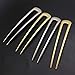 JETEHO 4 Pack Simple Metal U Shaped Hair Pin Fork Sticks 2 Prong Updo Chignon Pins,Silver and Gold