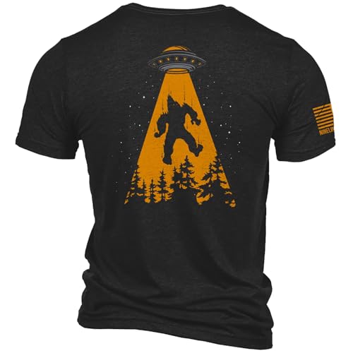 Nine Line UFO Squatch Triblend T-Shirt - Unisex Patriotic Shirt - Dropline Logo and American Flag on Sleeve3