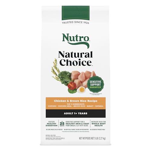 Nutro Natural Choice Dry Dog Food, Adult Dog Food Dry Chicken and Brown Rice Recipe, 5 lbs.