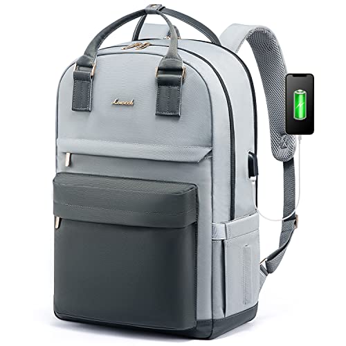 Image of LOVEVOOK Laptop Backpack for Women Men, 17.3 Inch Laptop Bag with USB Port Fashion Waterproof Backpacks Teacher Nurse Stylish Travel Bags Vintage Daypacks Bookbag for College School Work