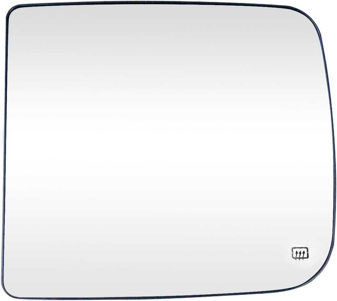 Heated Repl. Glass Right Passenger Side Compatible with Dodge Ram 1500 2500 3500 2009 2010 2011 2012 2013 2014 2015 2016 2018 2019 2020 tow flat mirror big lens