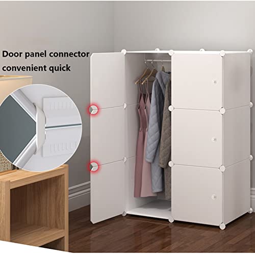 Armoire cube portable blanche 111x47x147cm pour vêtements - 7