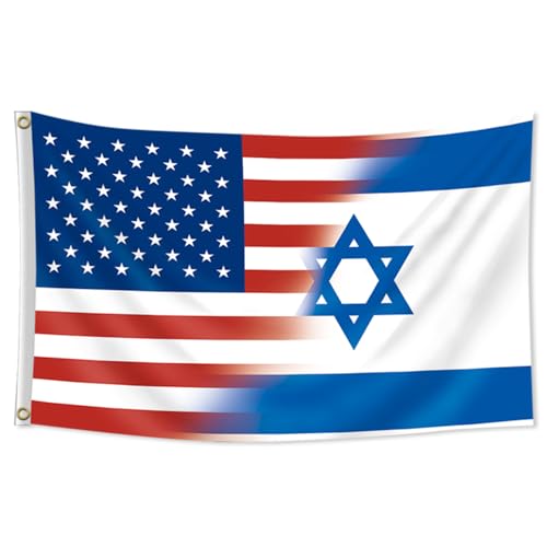 Fewern US Israel Flag American Israeli Friendship Flag (3x5Ft Double-side) For Parade Indoor Outside Decor